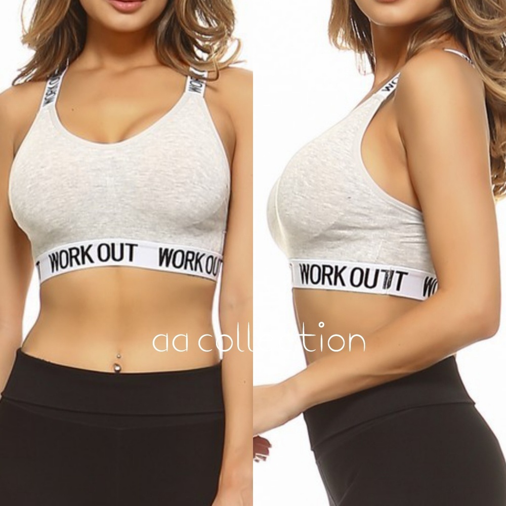 Logo brand sport padded bra criss cross back - Picture 7 of 7